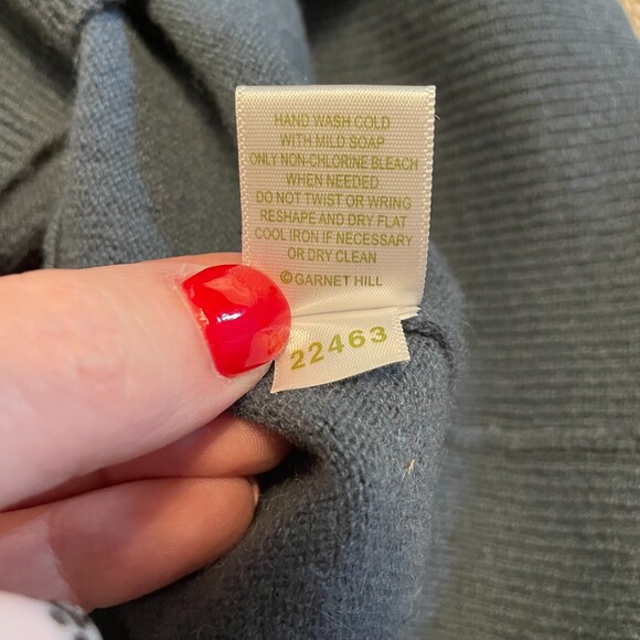 Garnet Hill 100% Cashmere Blue Gray Long Button Down Cardigan, Small - Picture 2 of 7